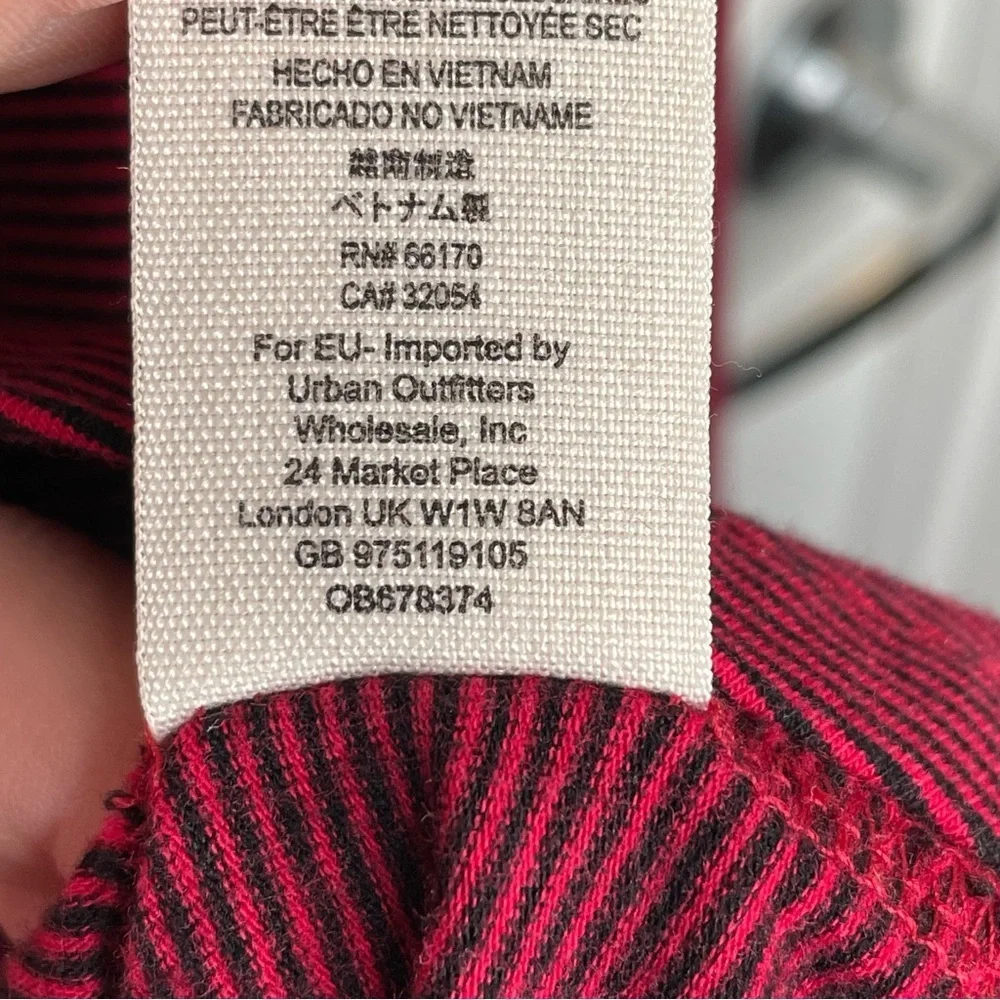 Free People Penelope Dramatic Puff Sleeve Stretch Knit Top in Red Combo Stripe L